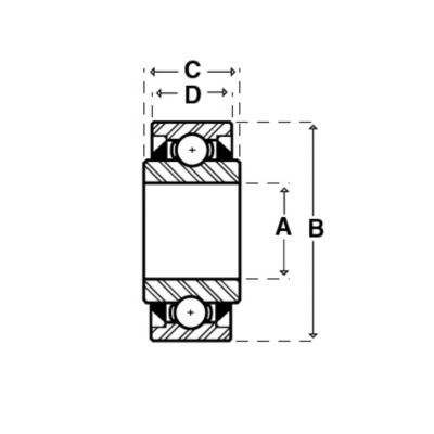 Sealed Bearing, 1-1/8